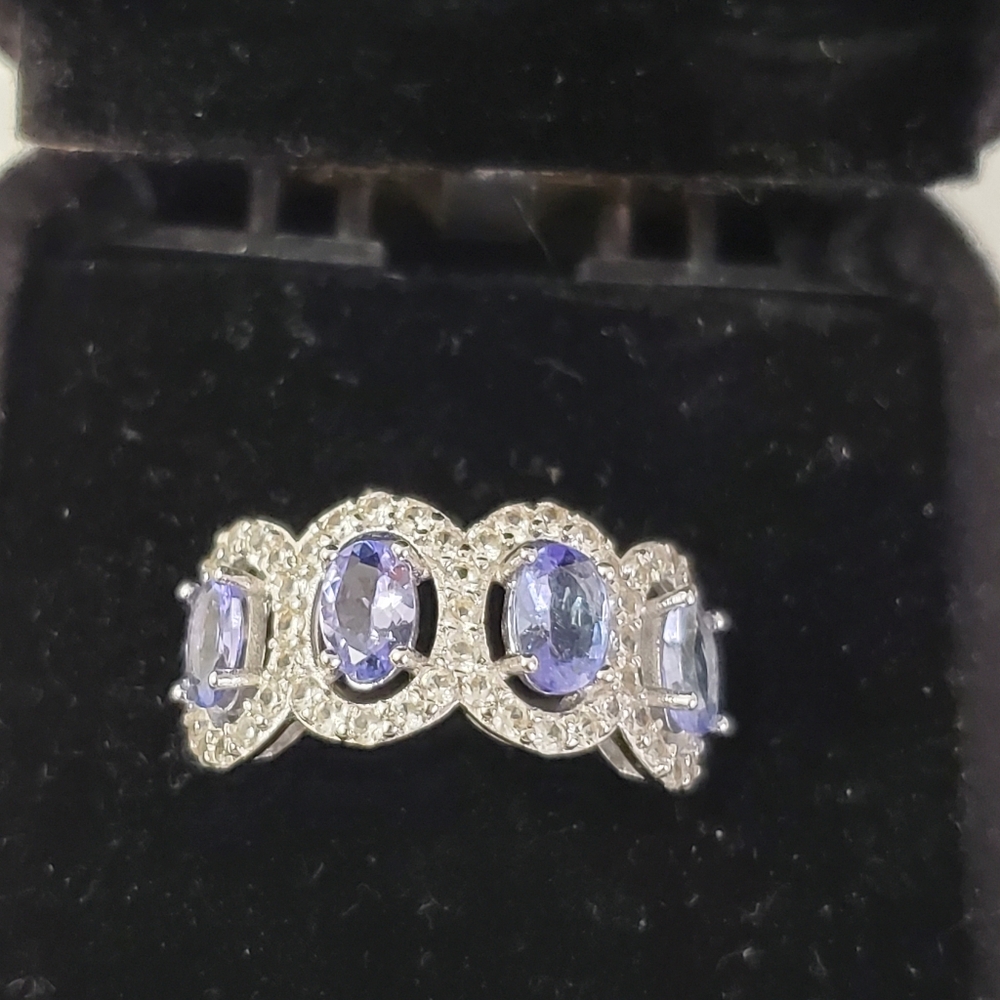Twilight Symphony Sterling Silver 925 Tanzanite Ring - Picture 3 of 13